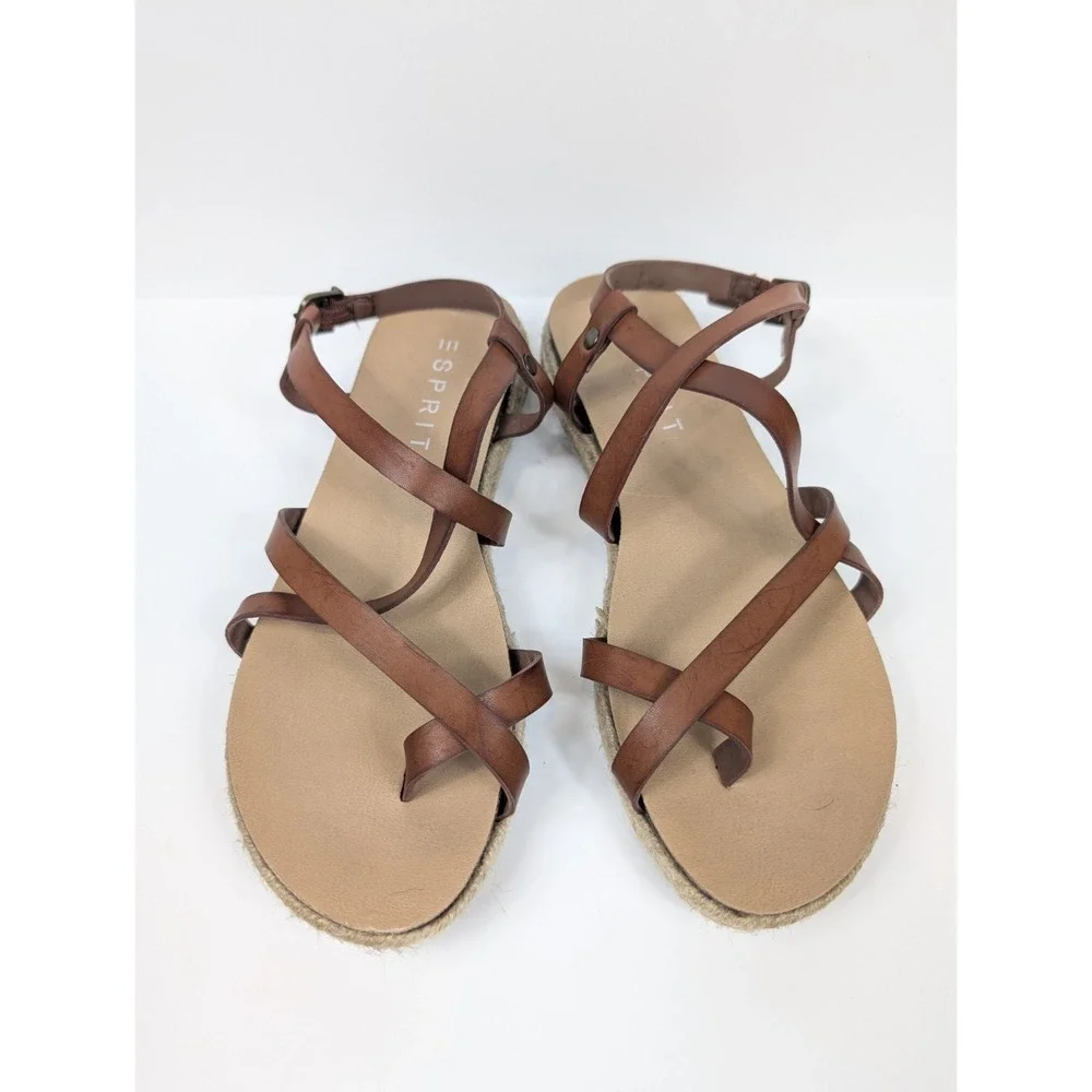 Esprit Judy Brown Espadrille Wedge‎ Sandals Women's Size 8M